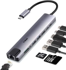 VWALK 8 IN 1 USB-C HUB GREY