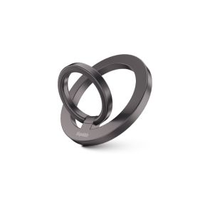 BLUPEBBLE MAG RING MAGSAFE MAGNETIC GRIP WITH ADJUSTABLE KICKSTAND - GUN METAL