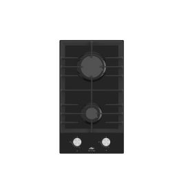 MILLEN MGHG 3001 BL 30 cm Built-in 2 Burners Gas Hob - Glass Finish, 3900 Watts, Mechanical and Electric Ignition Control, 3 Year Warranty