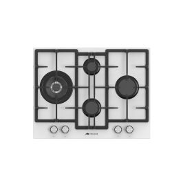 MILLEN 65 cm Built In White Glass Gas Hob with SABAF Burners - 3 Years Warranty, MGHG 6502 WH