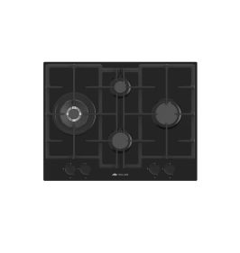 MILLEN MGHG 6503 BL 65 cm Built-in 4 Burners Gas Hob - Glass Finish, 9700 Watts, Mechanical and Electronic Ignition Control, 3 Year Warranty