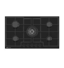 MILLEN MGHG 9001 BL 90 cm Built-in 5 Burners Gas Hob - Glass Finish, 12100 Watts, Mechanical and Electronic Ignition Control, 3 Year Warranty
