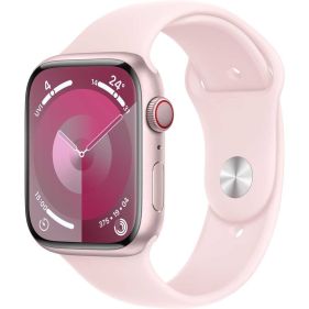 APPLE WATCH SERIES 9 GPS + CELLULAR 41MM PINK ALUMINIUM CASE WITH LIGHT PINK SPORT BAND - S/M
