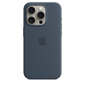 APPLE IPHONE 15 PRO SILICONE CASE WITH MAGSAFE - STORM BLUE