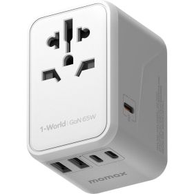 MOMAX TRAVEL ADAPTER, WHITE