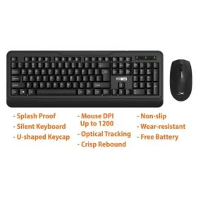 ALTEC LANSING ALBC6330 WIRELESS KEYBOARD AND MOUSE COMBO WATER SPLASH PROOF 2.4GHZ WIRELESS - ALBC6330