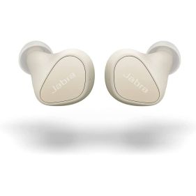 Jabra Elite 3 in Ear Wireless Bluetooth Earbuds – Noise Isolating True Wireless Buds with 4 Built-in Microphones for Clear Calls, Rich Bass, Customizable Sound, and Mono Mode - Light Beige - 100-91410003-60