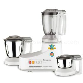 Panasonic 550W Mixer Grinder, Lid Safety Lock, 3 Jar, Piano Button Switch, Circuit Breaker, Blender for Asian cooking specs, Made in India (MXAC300)
